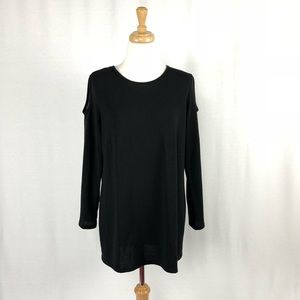 Ciara Sun Woo Black Cold Shoulder Top, Size S, VGC